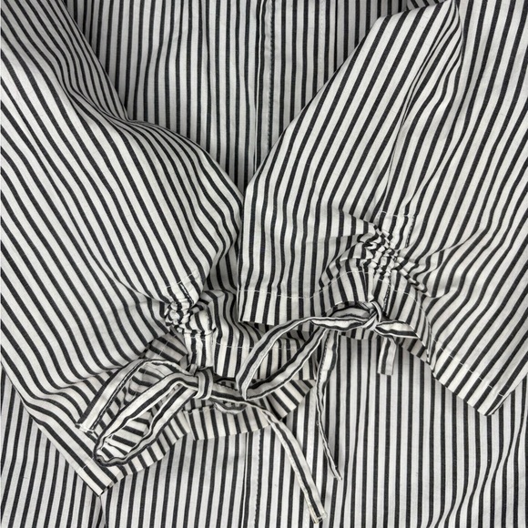 Chico’s Black & White Striped Poplin Button Front Blouse | Size 3 (XL) - Picture 9 of 9